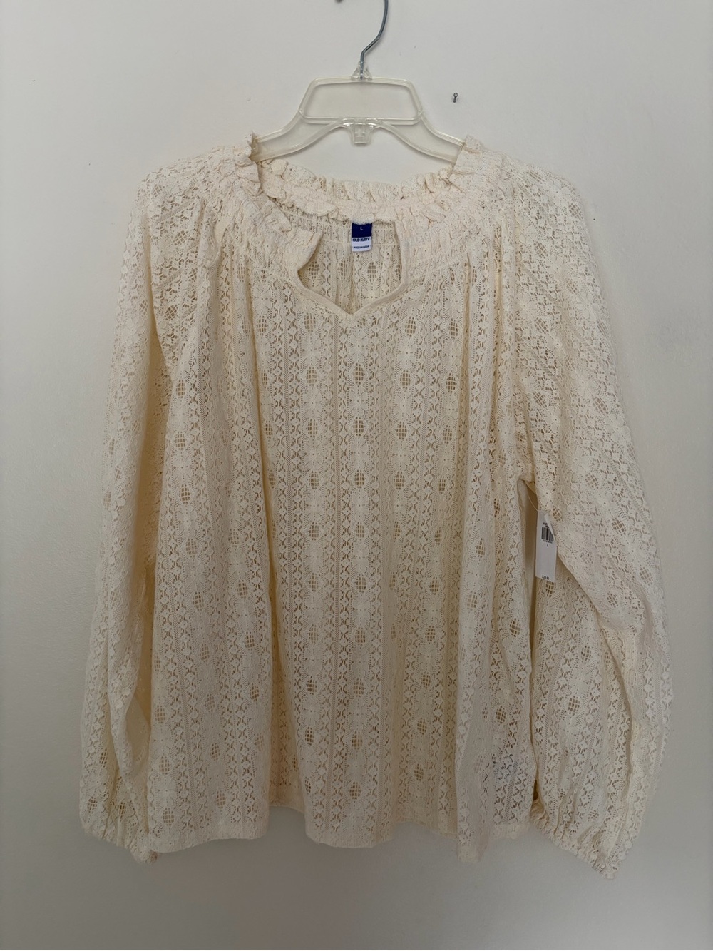 NWT- Old Navy Lace Peasant Blouse in Cream - Women's Top